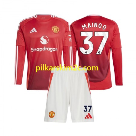Koszulka Manchester United Kobbie Mainoo 37 Dziecięca Główna 2024/25 Koszulki Piłkarskie(L/S)